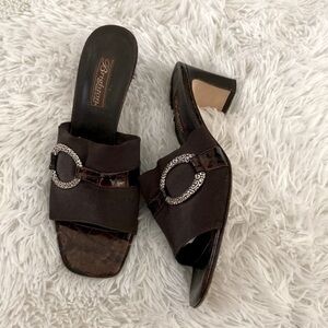 Brighton Y2K crocodile slip on heels